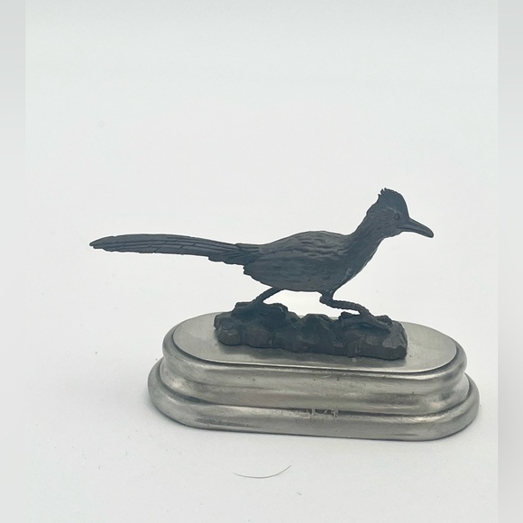 Set Of 2 Brass Road Runner Bird Figurine Collectable Decor - Picture 2 of 6